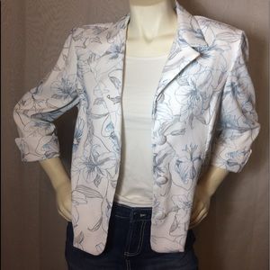 Dressbarn  white floral print jacket.